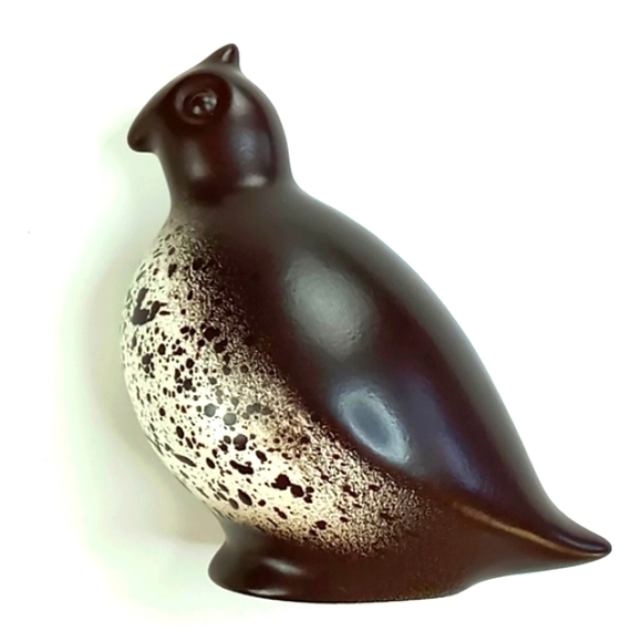 Vintage Mid Century Modern Howard Pierce Porcelain Brown Speckled Quail Figurine - Picture 10 of 11